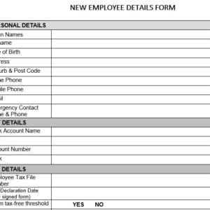 New Employee Details Form