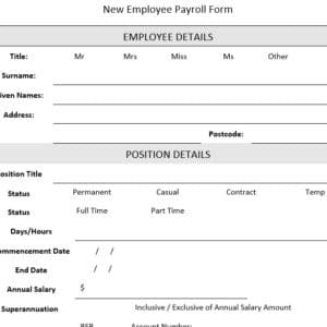 New Employee Payroll Form